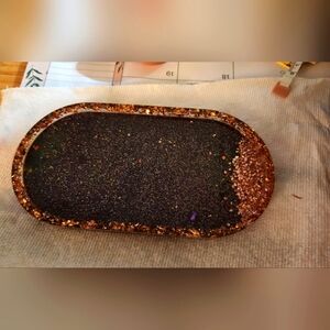 Black gold bathroom tray handmade tray